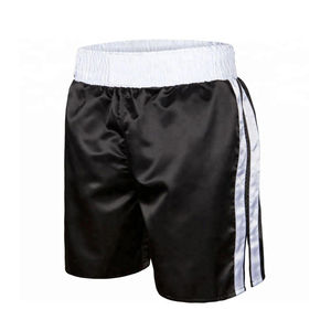 Shorts de boxe noirs pour hommes, unis et vierges, vente en gros, personnalisables, prix abordable - Product Image 1