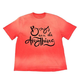 Camiseta Casual de Manga Corta con Cuello Redondo y Estampado de Letras en la Parte Delantera para Hombre, Color Rojo Tie-Dye, Corte Regular, 100% Algodón Jersey, 320g - Product Image 1