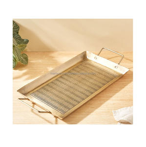 Bandeja de servicio de metal de diseño exclusivo, plato redondo de granja rústica perfecto para servir en fiestas, comer, decoración de hogar y oficina - Product Image 4