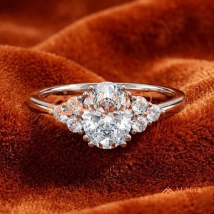 Moissanite Three <b>Stone</b> Ring for Women Silver Tone Engagement Anniversary Jewelry Elegant Daily Wear Style - Product Image 1