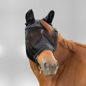 Horse Fly Protection Hood Soft Lightweight Mesh Face Shield for Horses During Riding Turnout Stable Care and <b>Open</b> Field Grazing - Product Image 2