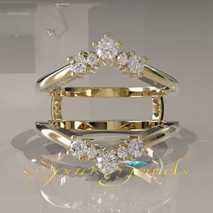 Anillo Personalizable, Anillo Envolvente Aggie, Anillo Envolvente con Diamantes, Anillo a Juego con Moissanita, Anillo de Eternidad, Banda de Eternidad con Diamantes - Product Image 1