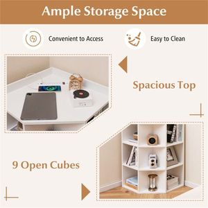 Mobile angolare a tre strati bianco con stazione di ricarica per l'arredamento del soggiorno - Product Image 5