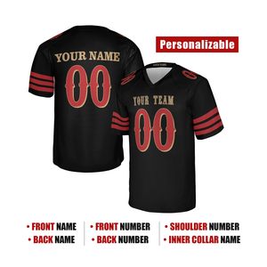 Custom Sublimated American Football Jersey Men's <b>Short</b> Sleeve V-Neck Breathable <b>Mesh</b> Team Name Custom Number Printed All Season - Product Image 4