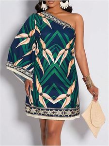 Vestido Mini de Verano para Mujer, Estilo Tropical, con Mangas Abullonadas y Espalda Descubierta - Product Image 3