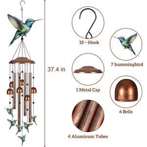 Campane a Vento Naturali per Decorazione Giardino Esterno, Regalo per Donne, Mamme e Nonne - Product Image 4