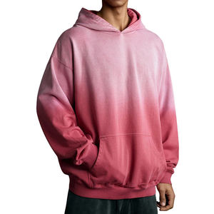 Sudadera con capucha de alta calidad con lavado ácido, 100% algodón, con bordado desgastado, para hombre - Product Image 4