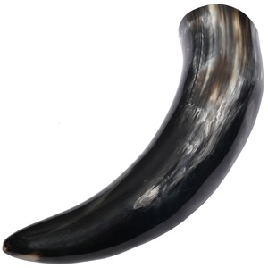 Corne à boire viking avec support en bois, corne naturelle faite à la main, pour bière, hydromel, festivals. - Product Image 2