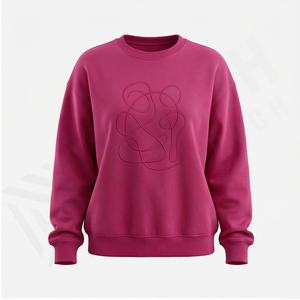 Sudadera de cuello redondo de gran tamaño con logotipo personalizado para mujer, venta al por mayor, sudaderas con capucha de talla grande para mujer, sudadera de algodón - Product Image 2