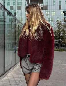 Abrigo de lana estilo trench con cuello grande de piel de zorro, de lujo y a la moda, para invierno. Venta directa de fábrica, alta calidad, tendencia de moda. - Product Image 3