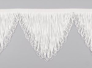 Elegant White Polyester Loop Fringe <b>Trim</b> for <b>Curtains</b>, Fashion and Home Furnishing - Product Image 1