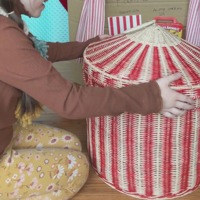 Panier en osier en forme de tente de cirque, fait main, pour rangement, vente en gros, écologique, fabriqué au Vietnam, prêt à être expédié