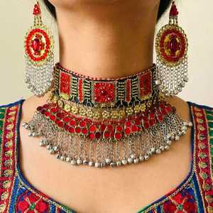 Custom made Afghan Kuchi Handmade <b>Choker</b> Set 2024 New Design Stainless Steel Afghani Jewelry Sets for Wedding Wear and events - Product Image 4