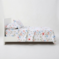 Parure de lit Morning Garden et 2 taies d'oreiller, ensemble classique 100% coton 150 fils/cm², qualité A, toutes saisons