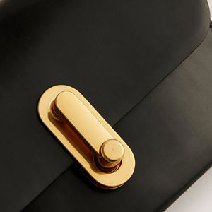 Black Genuine Leather Crossbody Bag Chain Strap Flap Purse <b>Large</b> Capacity Shoulder Handbag for Daily Travel - Product Image 2