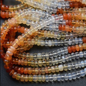 Natural Mexican Fire <b>Opal</b> Faceted Rondelle Gemstone Beads Strand for Jewelry Making <b>Necklace</b> Bracelet Earrings Wholesale - Product Image 1