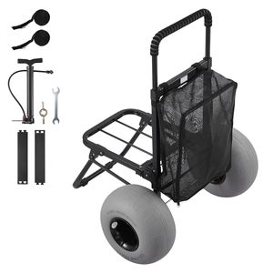 Carrello Pieghevole da Spiaggia con Ruote Gonfiabili da 12 Pollici, Capacità di Carico 165 Libbre, Piano di Carico 18 x 15 Pollici, Ruote Grandi per Carichi fino a 165 Libbre - Product Image 1