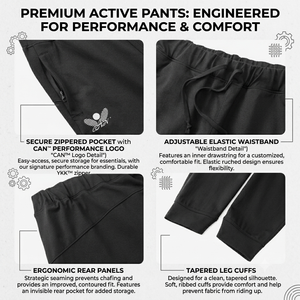 Unisex Solid Elastic Waist Breathable Tapered <b>Joggers</b> with <b>Cuffed</b> Hem and Zipper Pocket for Training & Workout - Product Image 4
