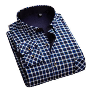 Chemise à carreaux décontractée pour homme RNSHANGER, automne-hiver, chaude, tendance, épaisse, couleur unie, manches longues, polyester, flanelle simple, respirante - Product Image 5