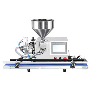 Máquina semiautomática de llenado de pasta con transportador para mermelada, miel, crema, detergente, loción y salsa - Product Image 1