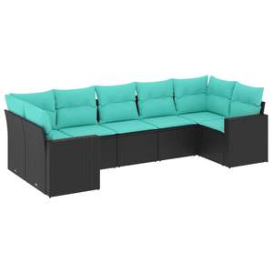 Conjunto de Sofás Modulares Grandes de Ratán PE Negro para Jardín, Muebles Modulares Elegantes para Exteriores - Product Image 2