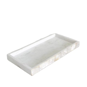 Plateau de service unique en incrustation d'os et nacre pour la maison ou la cuisine Plateau décoratif de luxe fait à la main avec garniture en or - Product Image 1