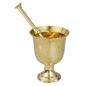 High Quality Brass Mortar And Pestle With Polish Finished For Manual <b>Coffee</b> And Spices <b>Grinder</b> Kitchenware Metal Imam Dasta - Product Image 6