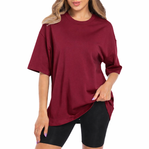 Camiseta de Mujer Oversize Casual Estilo Urbano Holgada de Algodón Estampada Top de Verano a la Moda para Damas - Product Image 1