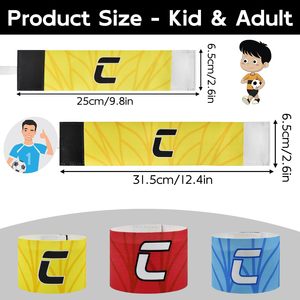 Brazaletes de Capitán de Fútbol Personalizados con Cierre de Gancho y Bucle, Transpirables, Antideslizantes, Suaves, Ajustables y Elásticos para Entrenamiento de Fuerza - Product Image 5