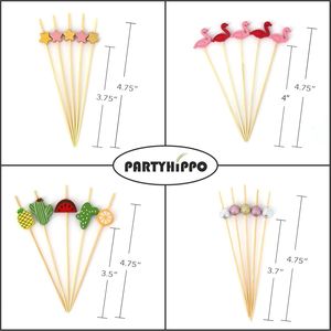 Bamboo 200-Pack Flamingo Cocktail Picks 4.7 Inch <b>Toothpicks</b> for Cocktail Sticks Appetizers Fruit Cheese Drinks Party Supplies - Product Image 3