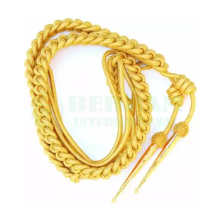 OEM Custom Gold Bullion Wire <b>Braided</b> Nylon Metallic Uniform Aiguillette Shoulder Cords Brass Tips Eco-friendly Handmade Outdoor - Product Image 3