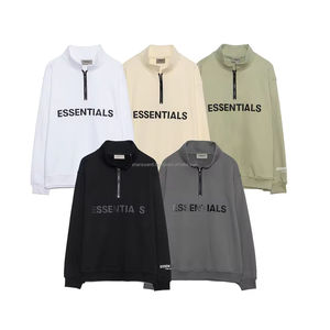 OEM Prix d'usine Col montant personnalisé Demi-fermeture éclair Pull-over délavé à l'acide Sweat-shirt en coton surdimensionné pour hommes Sweat-shirt à fermeture éclair - Product Image 5