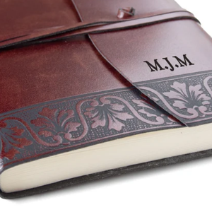 Diario de Viaje Fiore A5, Personalizado, Hecho a Mano, de Cuero Genuino Italiano, Recargable, Cosido con Hilo (21x15cm) - Product Image 4