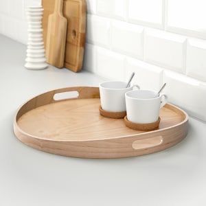 Round Bamboo Serving <b>Tray</b> With Handles - Product Image 5
