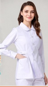 Uniformes d'infirmières et de médecins sur mesure pour femmes, ensembles d'uniformes de salon de beauté, broderie de logo personnalisée, prix d'usine Chine-Bangladesh - Product Image 2