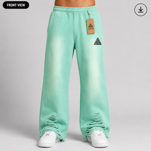 High Quality 100% Cotton Canvas Casual 2 Color Straight Baggy Men's Pants Custom Washed Breathable Heavyweight Hip Hop - Product Image 1