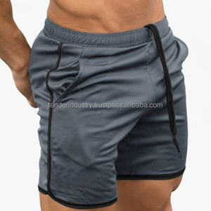 2021 hommes personnalisé athlétique Gym Shorts motif solide décontracté motard musculation sweat Shorts fentes latérales poche arrière écologique - Product Image 6