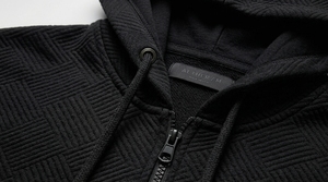 Fashion Men's Textured Full <b>Zip</b> Hoodie Comfortable <b>Hooded</b> Sweatshirt for Sports Travel and Casual Activities - Product Image 6