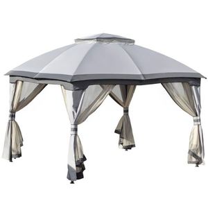 Gazebo da Esterno Grigio 3,6m x 3m - Product Image 1