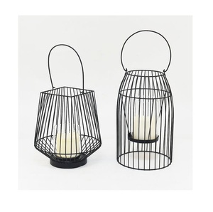 Industrial Style Iron <b>Lantern</b> Decorative <b>Candle</b> Holder for Modern Home Interiors - Product Image 5