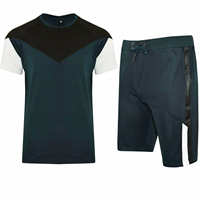 Conjunto de Camiseta y Pantalones Cortos Personalizados, Color Negro, Amarillo y Blanco, Ropa Deportiva Atlética de Dos Piezas para Hombre