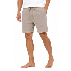 Shorts en maille gaufrée pour hommes, taille élastique, décontractés, pour la gym, séchage rapide, tissu texturé doux, conception personnalisée, OEM, marque privée - Product Image 6