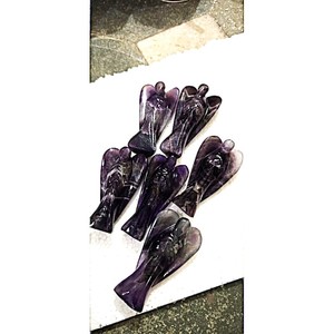 Figura de Ángel de 3 Pulgadas Tallada a Mano en Amatista, Piedra Preciosa Azul Púrpura Natural, Artesanía de Cristal con Diseño de Hada del Amor - Product Image 3
