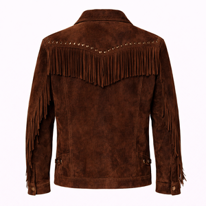 Soft Cowboy Fringe <b>Suede</b> Leather <b>Jacket</b> for Men Warm & Comfortable Western Style Coat Wholesale Manufacturer Supplier - Product Image 2