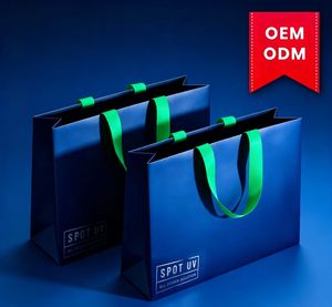 Sac en papier personnalisé haut de gamme avec logo UV, finition de luxe, impression couleur intégrale - Commandes personnalisées OEM/ODM acceptées - Product Image 1