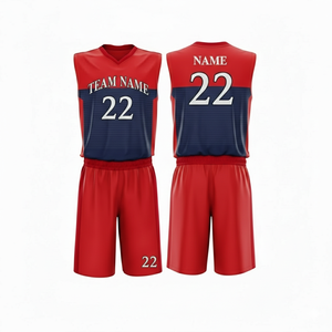 Conjunto de Uniforme de Baloncesto Personalizado 2026, Estilo Nuevo, Transpirable, Estampado, Sin Mangas, Colorido, Unisex, Top y Pantalones para Práctica - Product Image 1