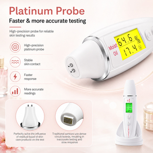 Testeur de peau numérique portable, moniteur d'humidité, plage de mesure 0-99,9 % pour l'analyse de l'huile et de l'élasticité avec fonction mémoire et rétroéclairage LCD - Product Image 4