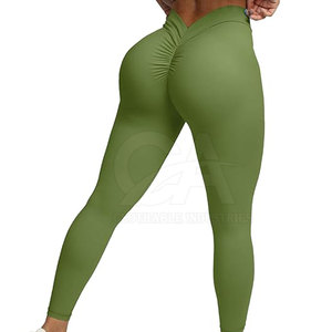 Butt Lifting Ruched Back <b>Leggings</b> Full Length Women Yoga Workout Running Gym Tights OEM ODM Women Full Length <b>Seamless</b> <b>Legging</b> - Product Image 4