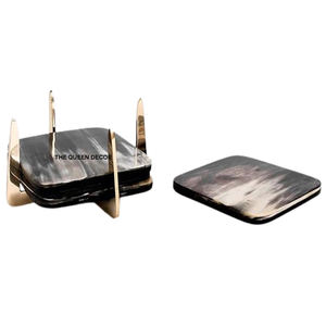Posavasos Cuadrados Hechos a Mano con Cuerno de Búfalo Natural, Acabado Negro, para Servicio en Restaurantes y Hogares - Cantidad al por Mayor - Product Image 6