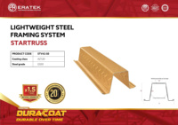 Recubrimiento Eratek Duracoat Ligero Grado G550 Estándar JIS Modelo STV42-50 Sistema de Acero Ligero para Agricultura Techo Residencial